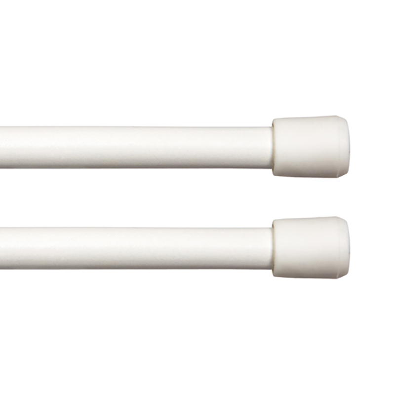 Kenny Tension Rod, Spring, White, Twin Pack