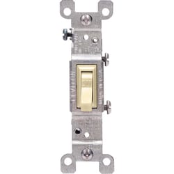 Leviton 15 amps Single Pole Toggle AC Quiet Switch Ivory 1 pk