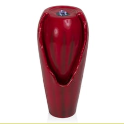 Alpine Ceramic Red 11 in. H Table Top Fountain