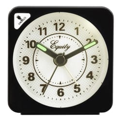 La Crosse Technology Equity 2.5 in. Black Travel Alarm Clock Analog Battery Operated