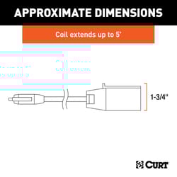 CURT 7 Blade to 5 Flat Electrical Adapter Harnesses 5 in.