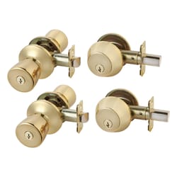 Ace Tulip Polished Brass Double Entry Door Kit 1-3/4 in.