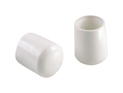 Shepherd Hardware Vinyl Leg Tip White Round 4 pk