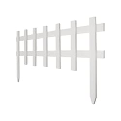 Greenes 3 ft. L X 18 in. H Wood White Garden Fence
