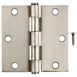 Hampton 3-1/2 in. L Satin Nickel Residential Door Hinge 12 pk