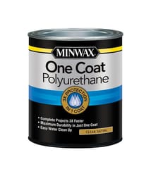 Minwax One Coat Transparent Satin Clear Polyurethane 1 qt