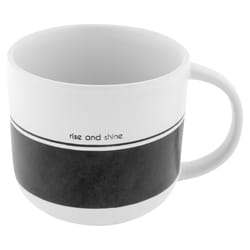 Karma Milo Blue/White Stoneware Rise and Shine Mug 1 pk