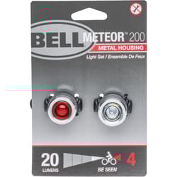 Bell Sports Meteor 200 Aluminum Bicycle Light Set Silver