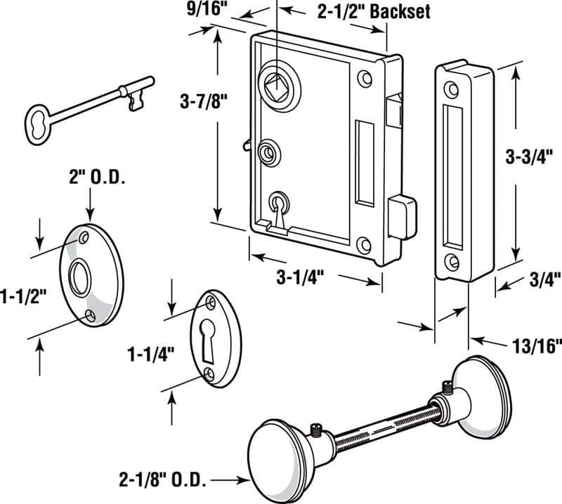 DOOR HANDLE SET / PASSAGE / LINEAR / BRASS