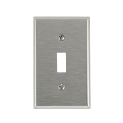 Leviton Antimicrobial Powder Coated Gray 1 gang Stainless Steel Toggle Wall Plate 1 pk