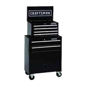 Craftsman  26.5 in. 6 drawer Steel  Rolling Tool Cabinet  44.25 in. H x 14 in. D Black 