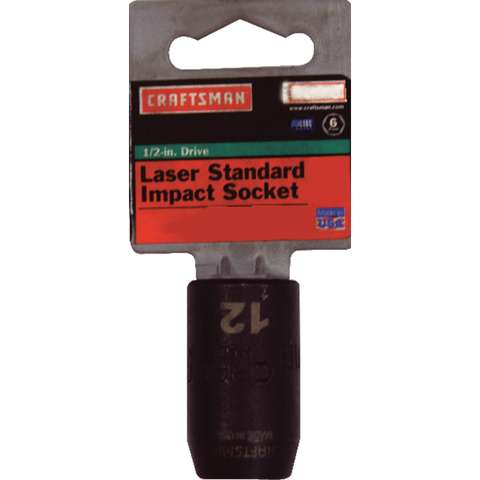 Craftsman 12 mm X 1/2 in. drive Metric 6 Point Standard Impact Socket 1 ...