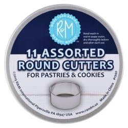 R&M International Silver Steel Plain Pastry Cutters Set