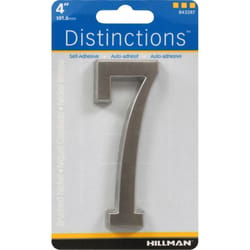 HILLMAN Distinctions 4 in. Silver Zinc Die-Cast Self-Adhesive Number 7 1 pc