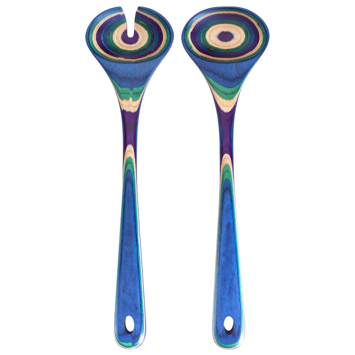 Totally Bamboo Baltique Multicolored Bamboo Salad Server Utensil Set