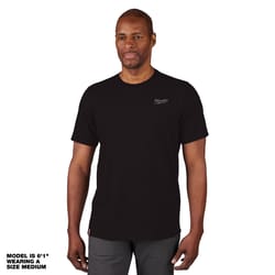 Milwaukee XL Short Sleeve Men's Crew Neck Black Hybrid Work Tee Shirt