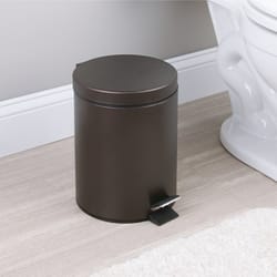 iDesign 5 L Bronze Stainless Steel Step-on Wastebasket