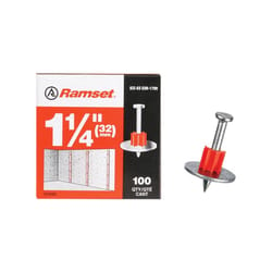 Ramset .3 in. D X 1-1/4 in. L Steel Round Head Drive Pin with Washer 100 pk