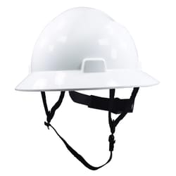 GE 4-Point Ratchet Full Brim Hard Hat White