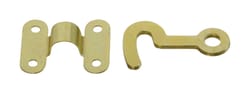 National Hardware Satin Brass Steel Hook and Staple 2 pk