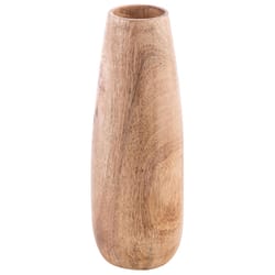 Karma 15.75 in. H Natural Wood Vase