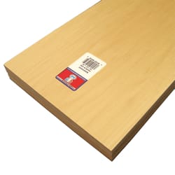 Midwest Products 1/8 in. X 8 in. W X 24 ft. L Basswood Sheet #2/BTR Premium Grade