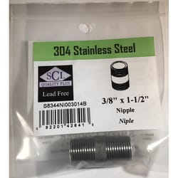 Smith-Cooper 3/8 in. MPT Stainless Steel 1-1/2 in. L Nipple