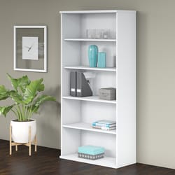 Bush Furniture Studio C 72.80 in. H X 35.71 in. W X 15.43 in. D White Laminate Bookcase