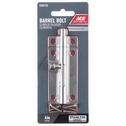 Ace 4 in. L Polished Stainless Steel Heavy Duty Barrel Bolt 1 pk