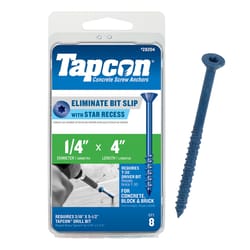 Tapcon 1/4 in. in. X 4 in. L Star Flat Head High/Low Concrete Screws