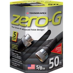 Teknor Apex Zero-G 5/8 in. D X 50 ft. L Heavy Duty Commercial Grade Garden Hose Black