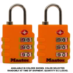 Master Lock 1-9/16 in. H X 5/8 in. W X 1-3/8 in. L Vinyl/Steel 3-Dial Combination Luggage Lock
