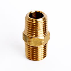 ATC 1/4 in. MPT 1/4 in. D MPT Yellow Brass Hex Nipple