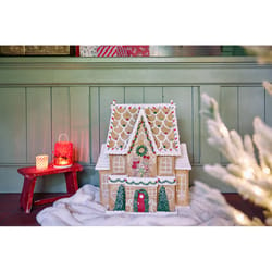 Decoris Brown/White Gingerbread Christmas Village 26.5 in.