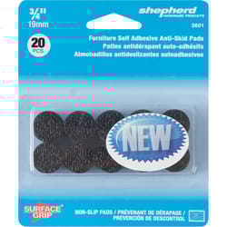 Shepherd Hardware Foam Self Adhesive Anti-Skid Pad Black Round 3/4 in. W X 3/4 in. L 20 pk