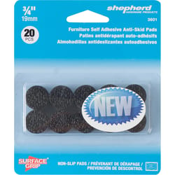 Shepherd Hardware Foam Self Adhesive Anti-Skid Pad Black Round 3/4 in. W X 3/4 in. L 20 pk