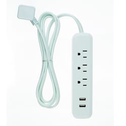 Globe Electric Designer 6 ft. L 3 outlets Power Strip with USB Ports Light Green 300 J