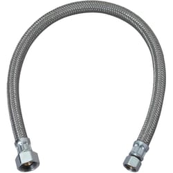 BrassCraft Plumbshop 3/8 in. Compression pc X 1/2 in. D FIP 12 in. Braided Stainless Steel Faucet Su