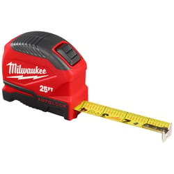 Milwaukee 25 ft. L X 1.88 in. W Compact Auto Lock Tape Measure 1 pk