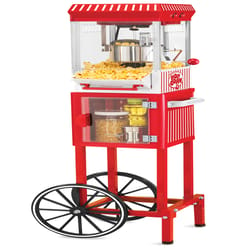 Nostalgia Red/White 2.5 lb Oil Popcorn Cart