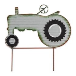 Zingz & Thingz Multicolored Iron 14.75 in. H X 14.5 in. L X 1 in. W Tractor Outdoor Garden Stake