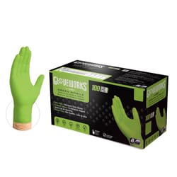 Gloveworks Nitrile Disposable Gloves X-Large Green Powder Free 100 pk