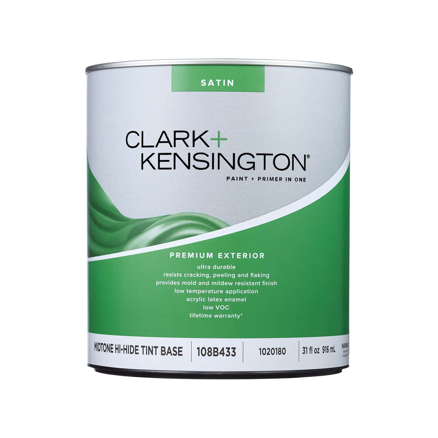 Clark+Kensington Satin Tint Base Mid-Tone Base Premium Paint Exterior 1 ...