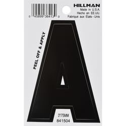 HILLMAN 3 in. Black Vinyl Self-Adhesive Letter A 1 pc