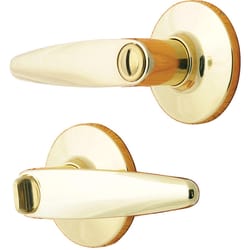 Ace Straight Lever Polished Brass Privacy Lockset 1-3/4 in.