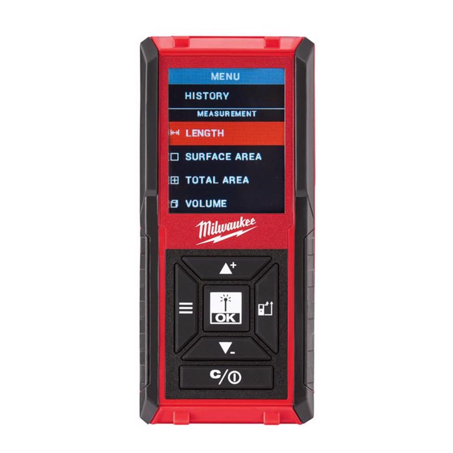 Milwaukee 4.2 in. L X 1.9 in. W Laser Distance Meter 150 ft. Black/Red 1 pc -  48-22-9802