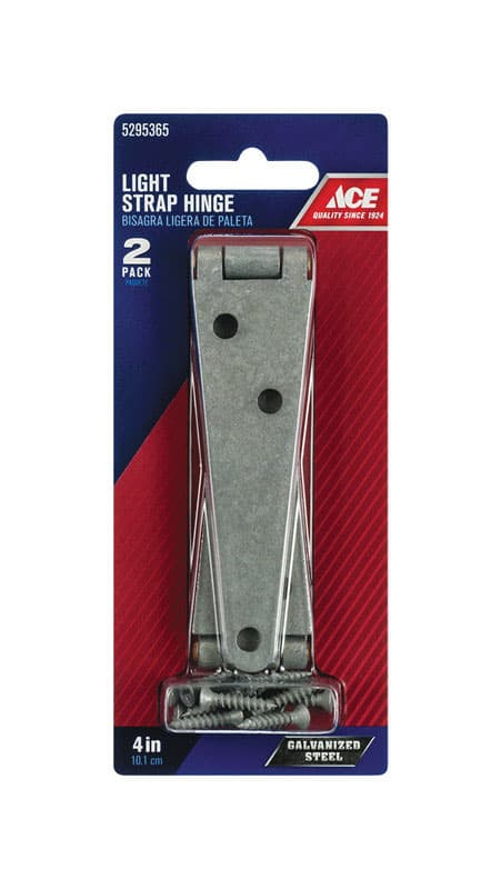 Ace 4 in. L Galvanized Light Duty Strap Hinge 2 pk - 01-3414-024 - Hardware Accessories  sku 01-3414-024