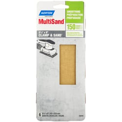 Norton MultiSand 9 in. L X 3-2/3 in. W 150 Grit Aluminum Oxide Sanding Sheet 6 pk