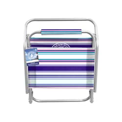 Caribbean Joe Galvanized Silver Steel Frame Foldable Lounge Chair