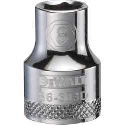 DeWalt 8 mm X 3/8 in. drive Metric 6 Point Socket 1 pc